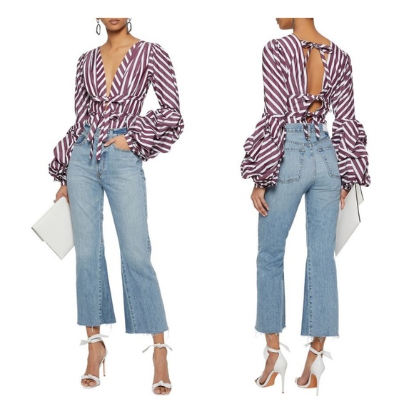 johanna ortiz Tops - Johanna Ortiz Floure Striped and Floral Bodysuit